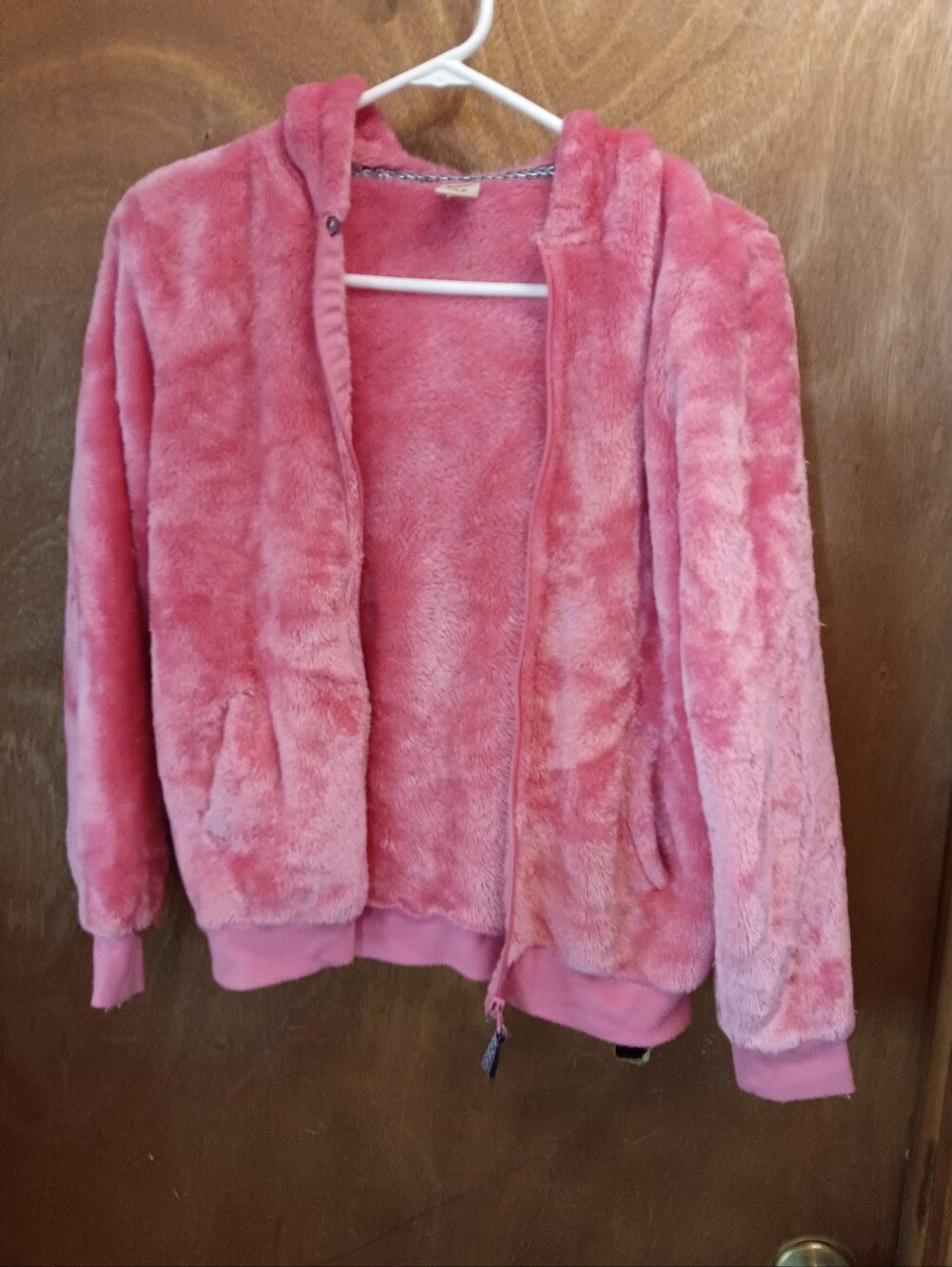Arizona Jeans Kids Plush Hooded Jacket - Pink